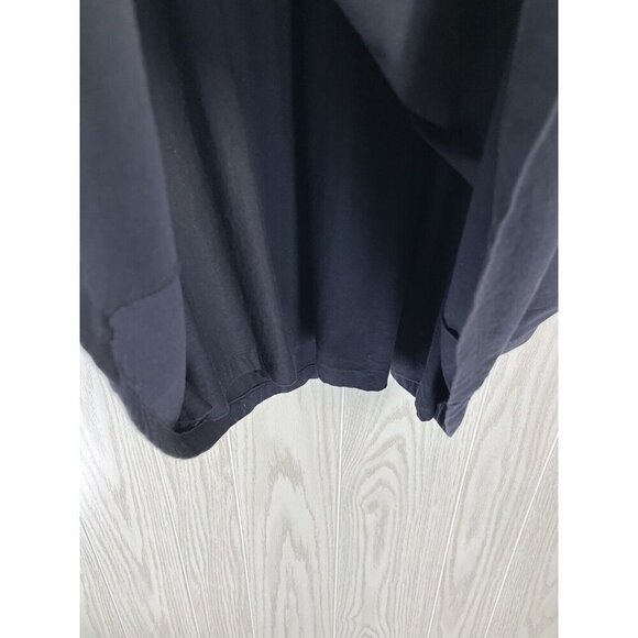 Garnet Hill Dress Women's Black Jersey Knit Short Slv Knee Length Stretch Twist - Picture 3 of 8